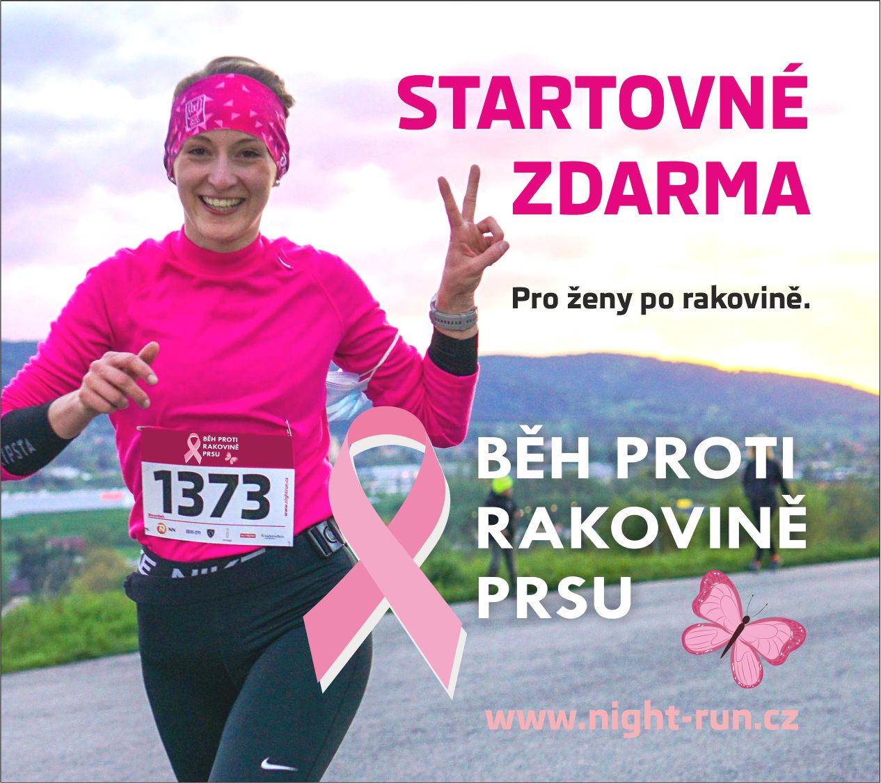 Startovné na Night run běh pro pacientky s rakovinou prsu ZDARMA