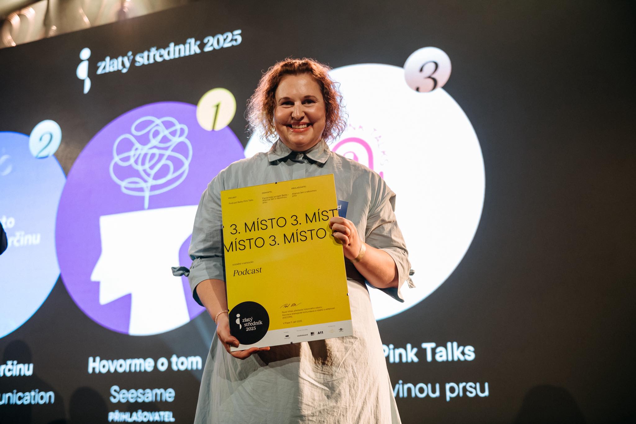 Ocenění Zlatý středník pro podcast Bellis Pink Tlaku – 3. místo