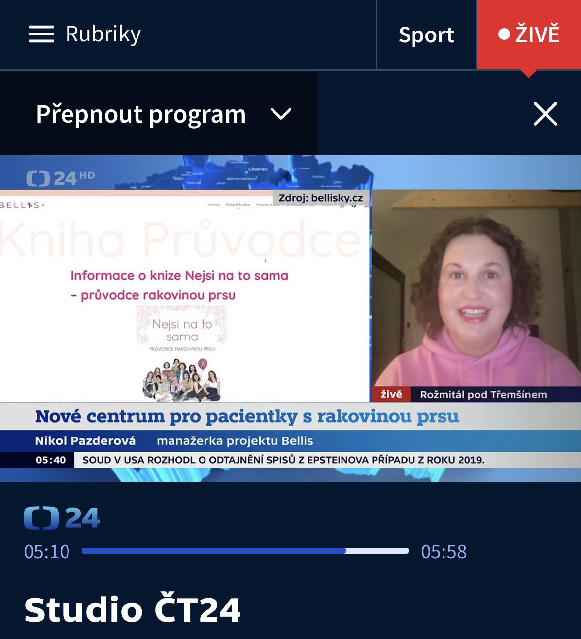 Otevření Belis Centra Zlín v&nbsp;České televizi