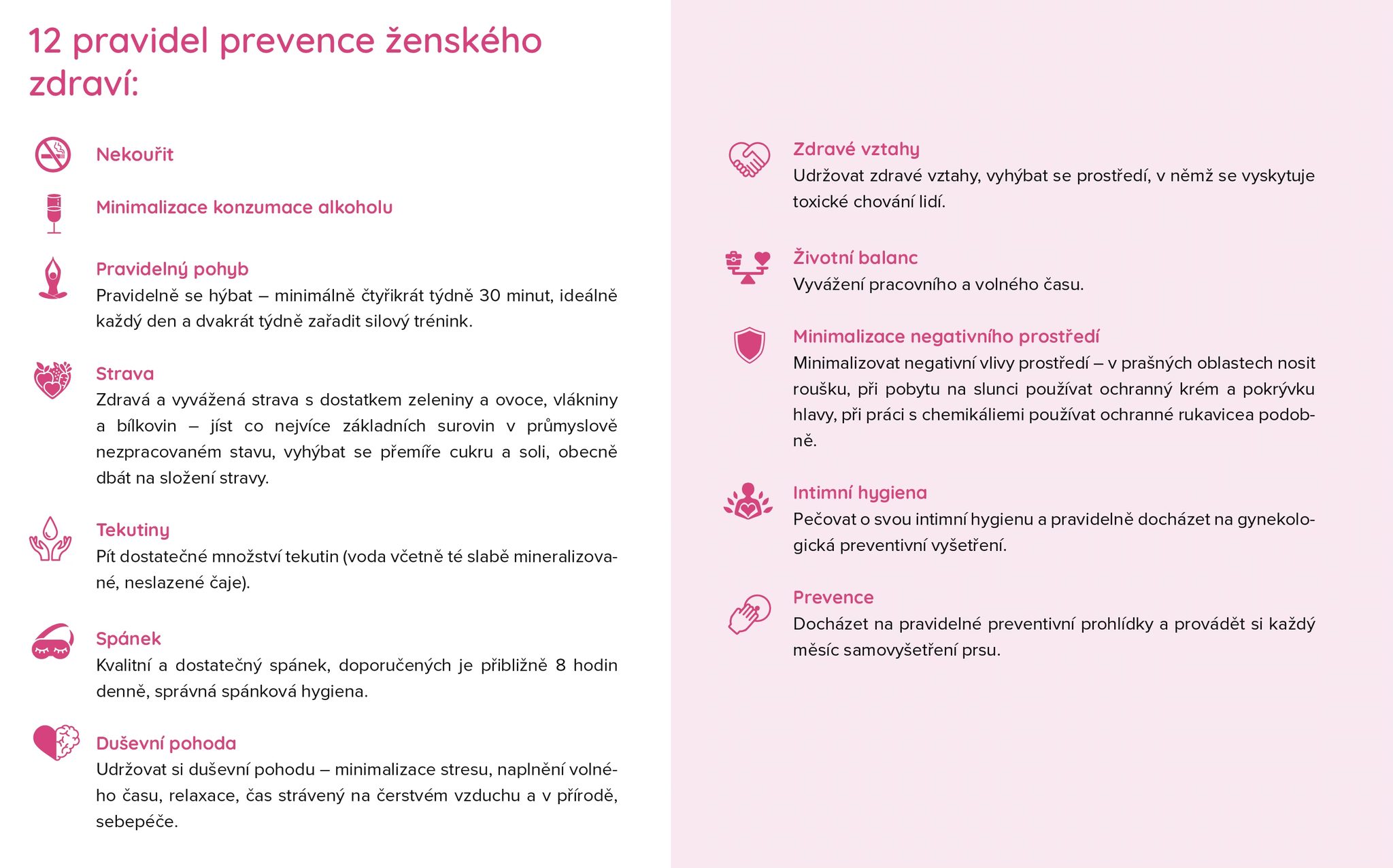 Světový den zdraví – 12 pravidel ženského zdraví